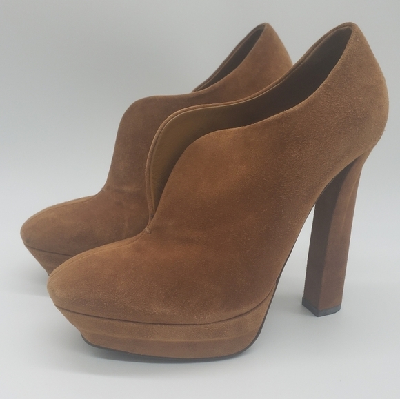 166- Bottega Veneta Women’s Suede Platform Heels Size 37 EU / 6.5 US - Picture 3 of 11